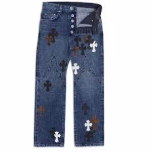 Chrome Hearts Cross Patch Jeans Blue