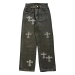 Chrome Hearts Dark Black Jeans