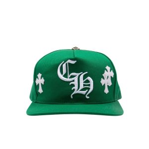 Green Chrome Hearts Cross Patch Hat